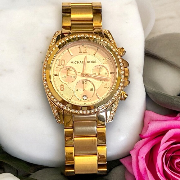 MICHAEL KORS MK5263 Blair All Rose-Gold Tone 39mm Chronograph Ladies Watch - Picture 6 of 16